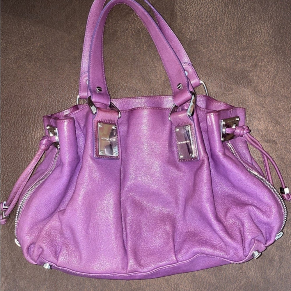 Purple Michael Kors collection handbag